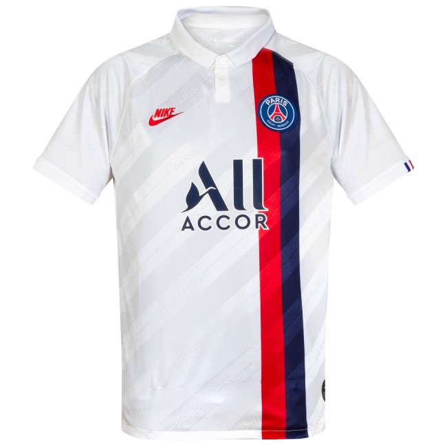 2019-20 PSG #7 Kylian Mbappe Away White Soccer Jersey Shirt - Click Image to Close